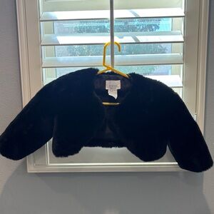 Tip Top Kids Black Faux Fur Cape